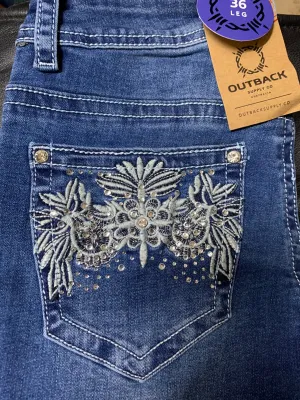 Outback Wild Child Ladies Denim Sabrina Jean- 36 Leg- ON SALE