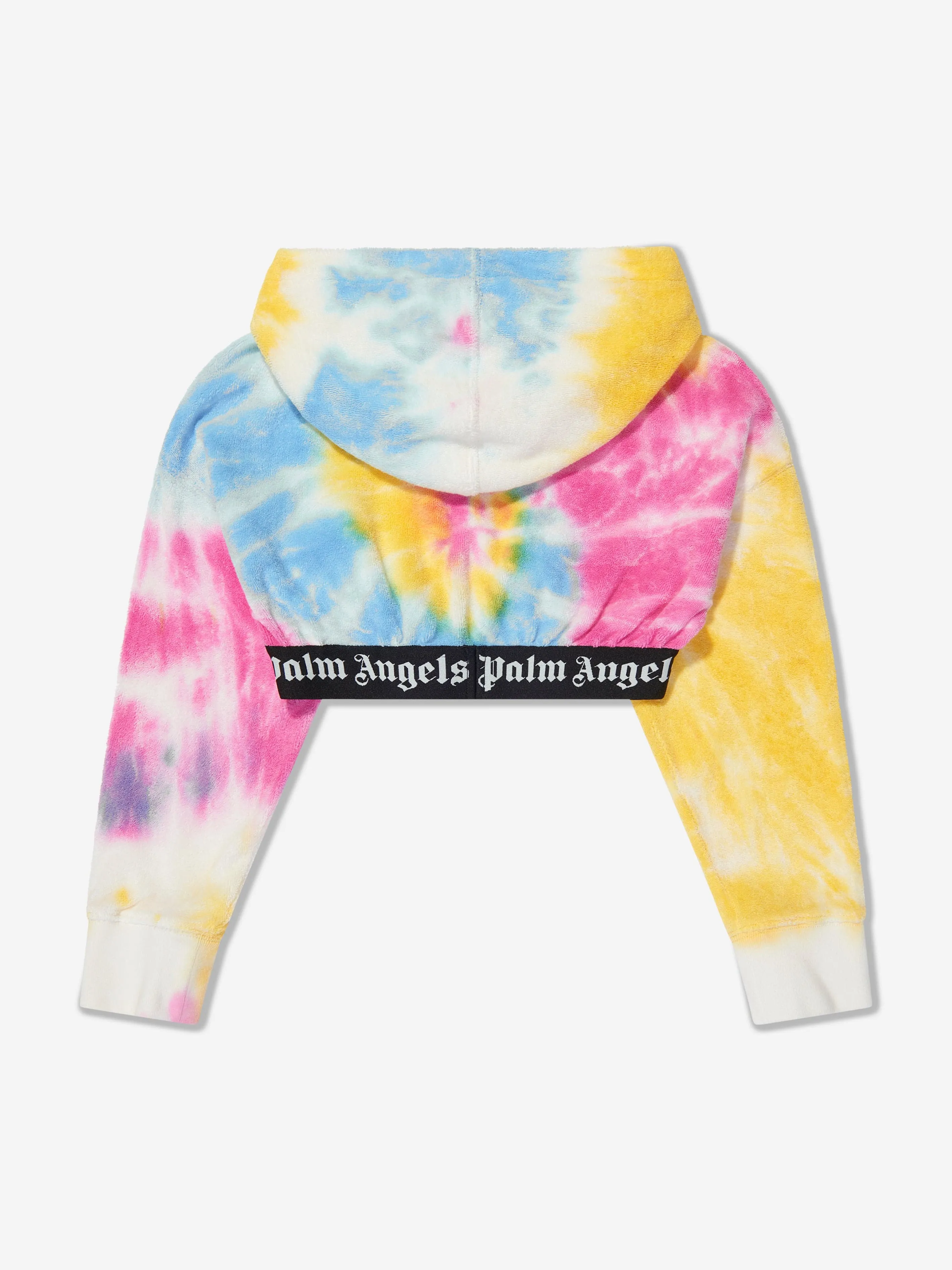 Palm Angels Girls AOP Tie Dye Cropped Hoodie in Multicolour