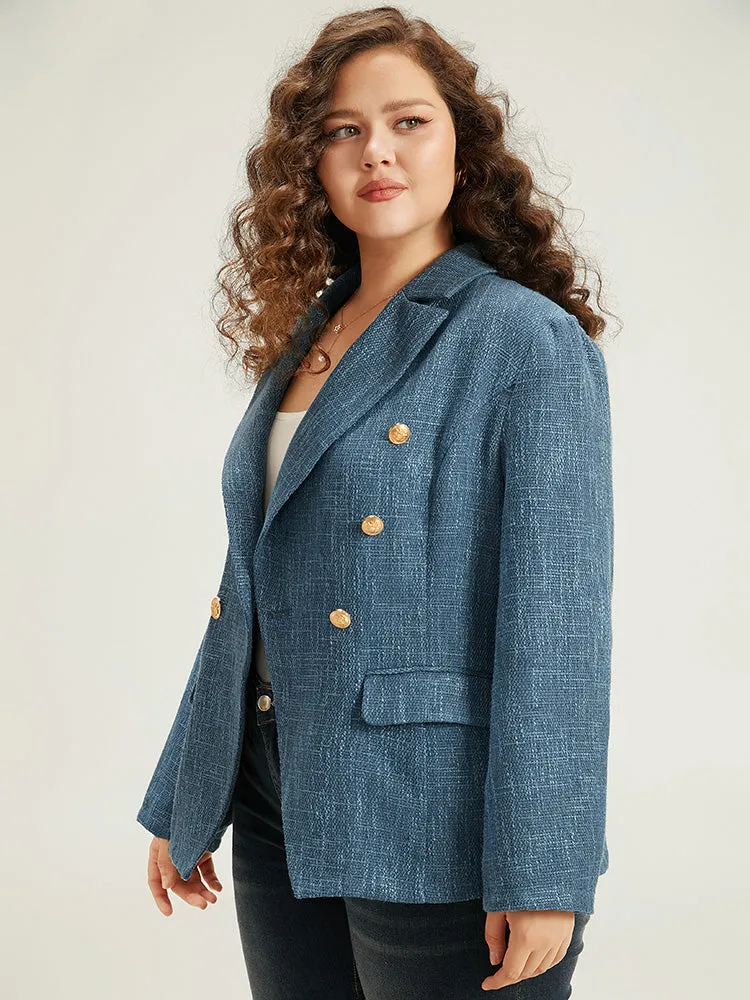 Plain Texture Pocket Buckle Detail Blazer