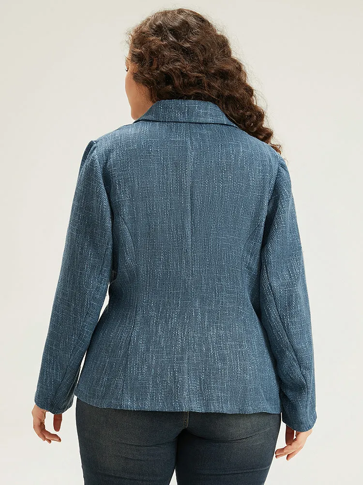 Plain Texture Pocket Buckle Detail Blazer