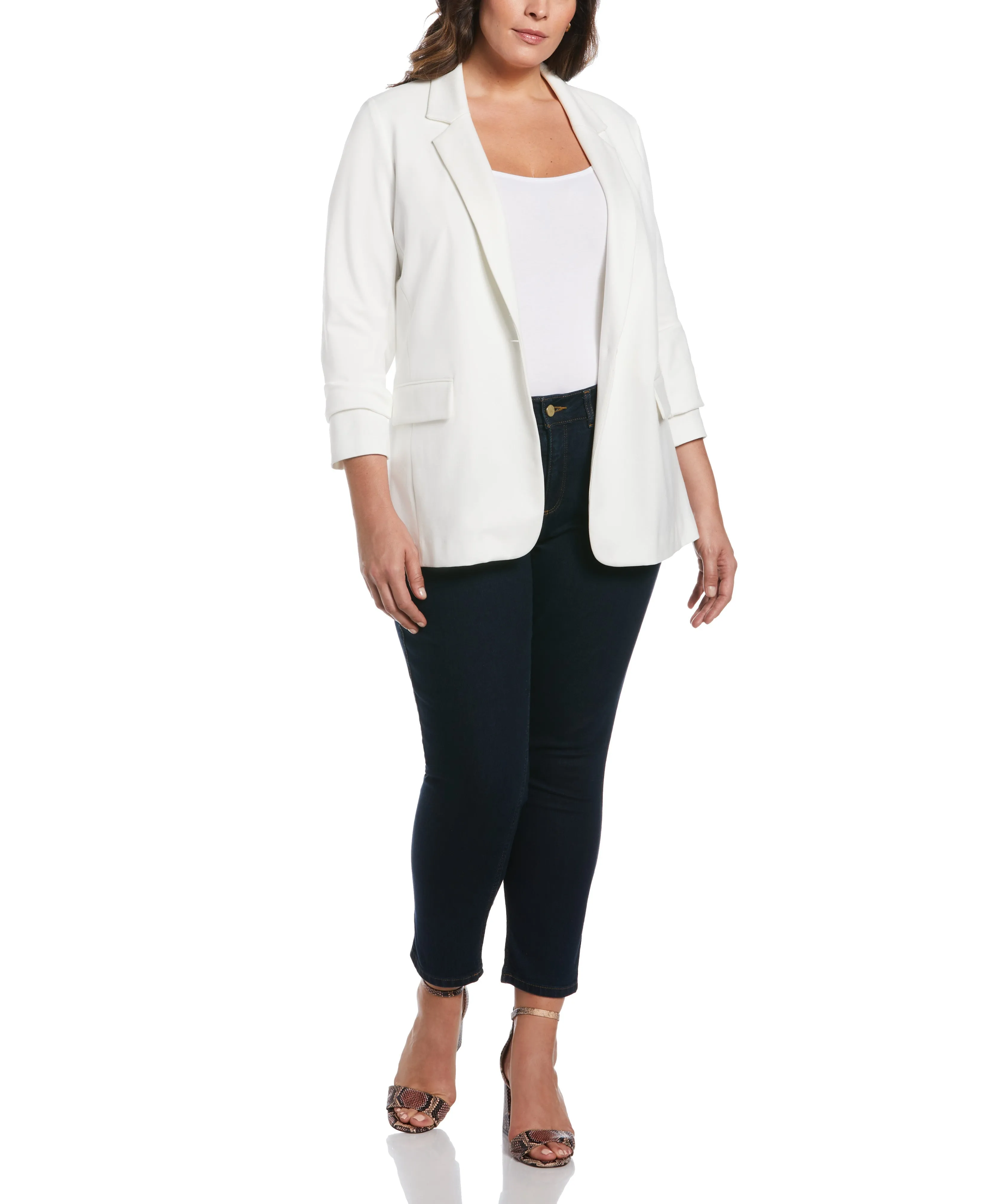 Plus Size Single Breasted Blazer