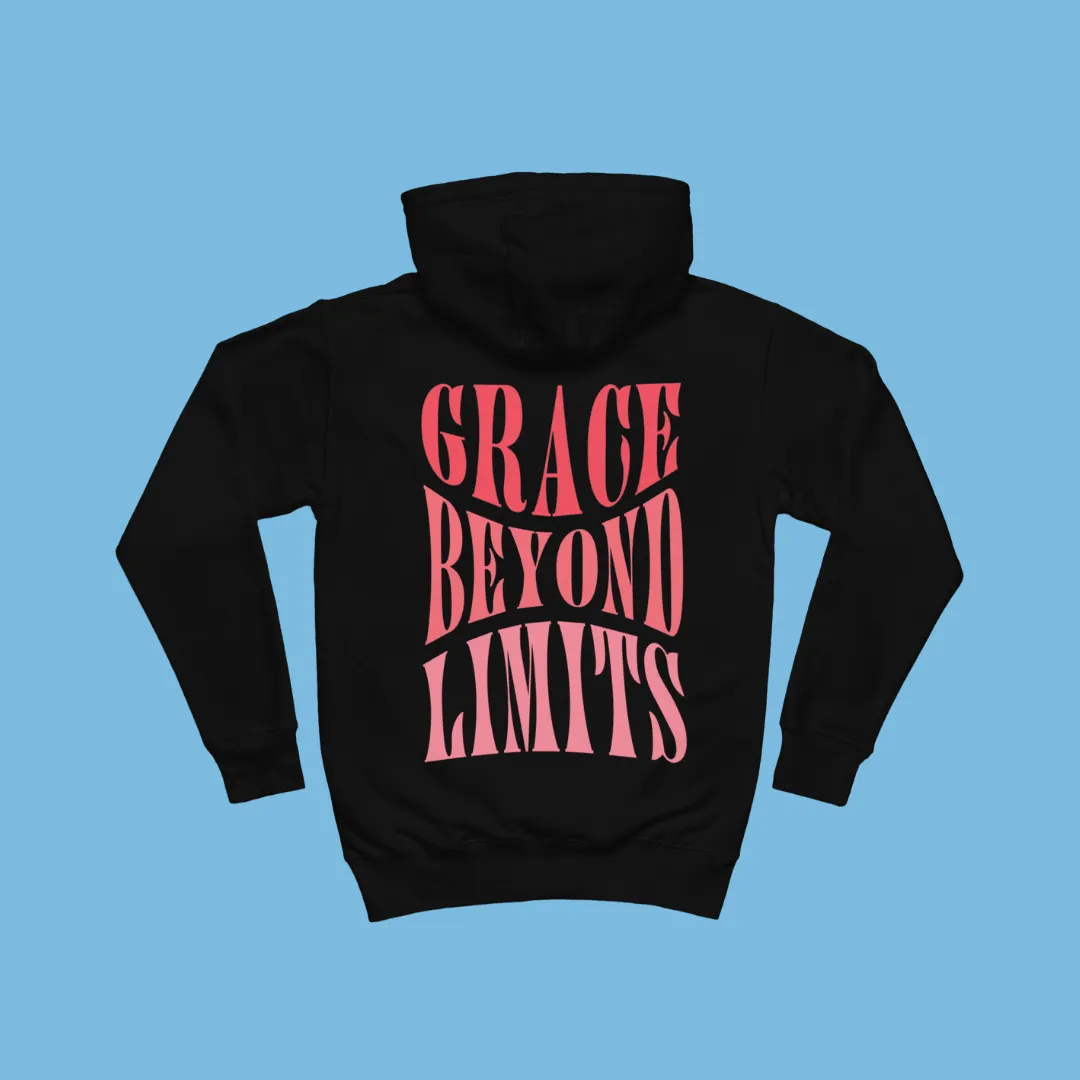 "Infinite Grace" Hoodie - Black/Pink