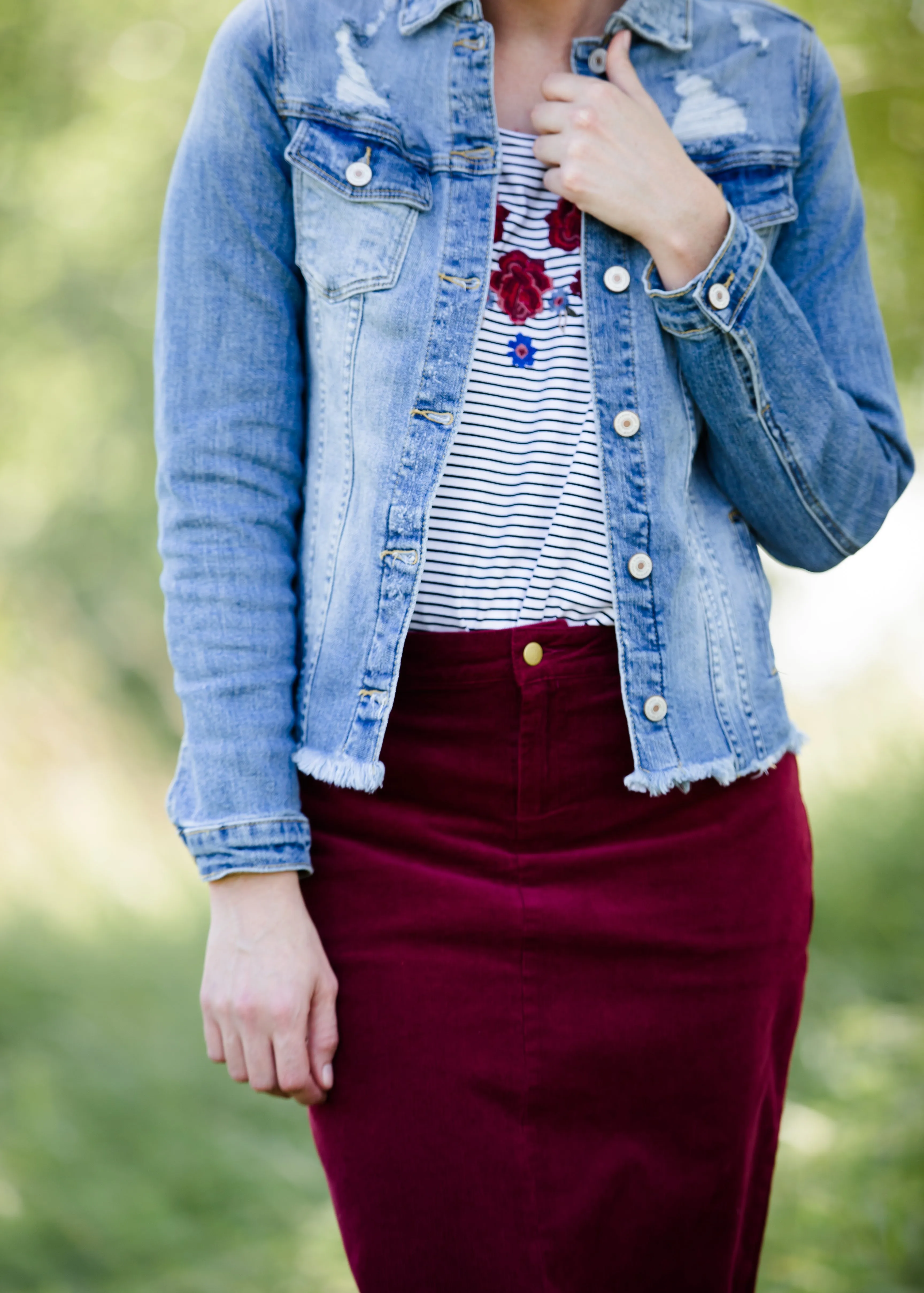 Raw Hem Denim Jean Jacket