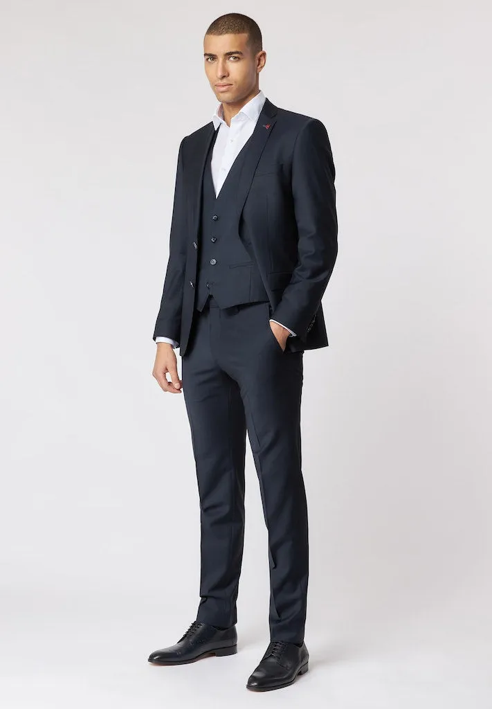 Roy Robson Slim Fit Stretch Suit Trousers - Navy