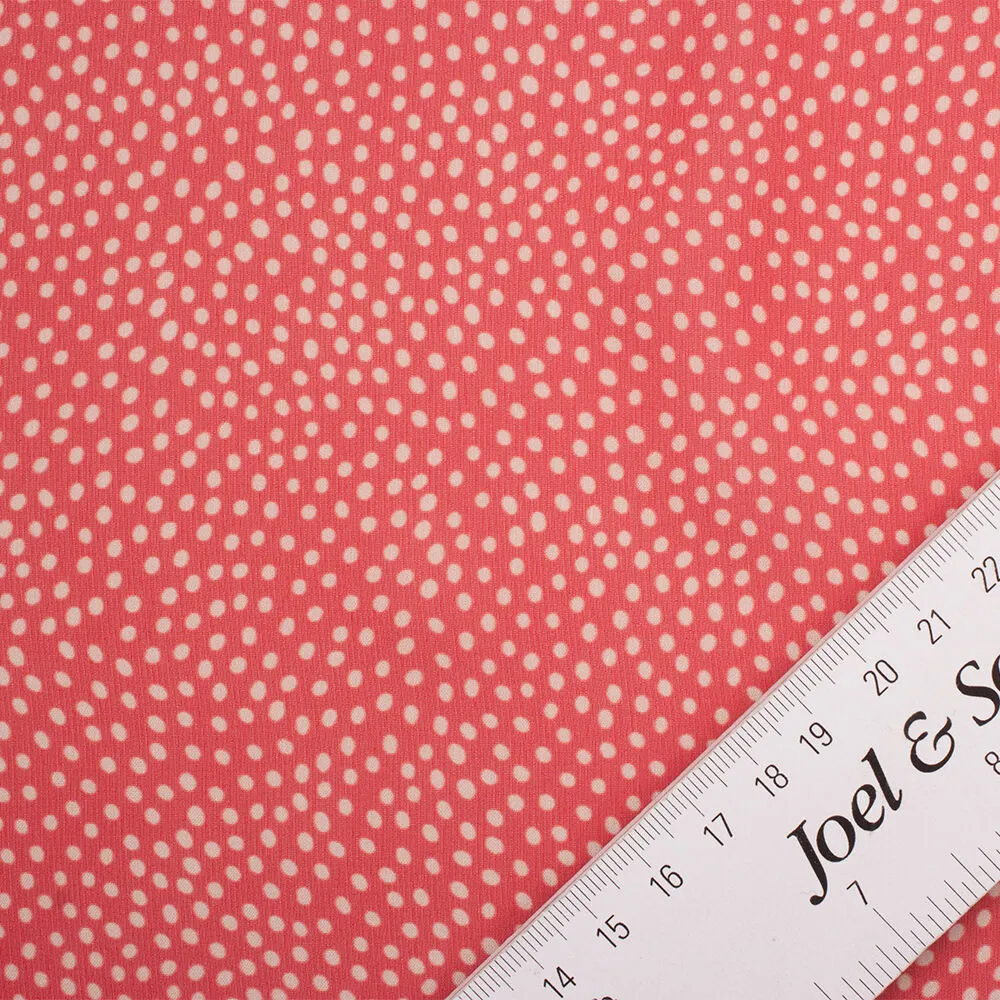 Ruby Red/White Spotted Silk Georgette