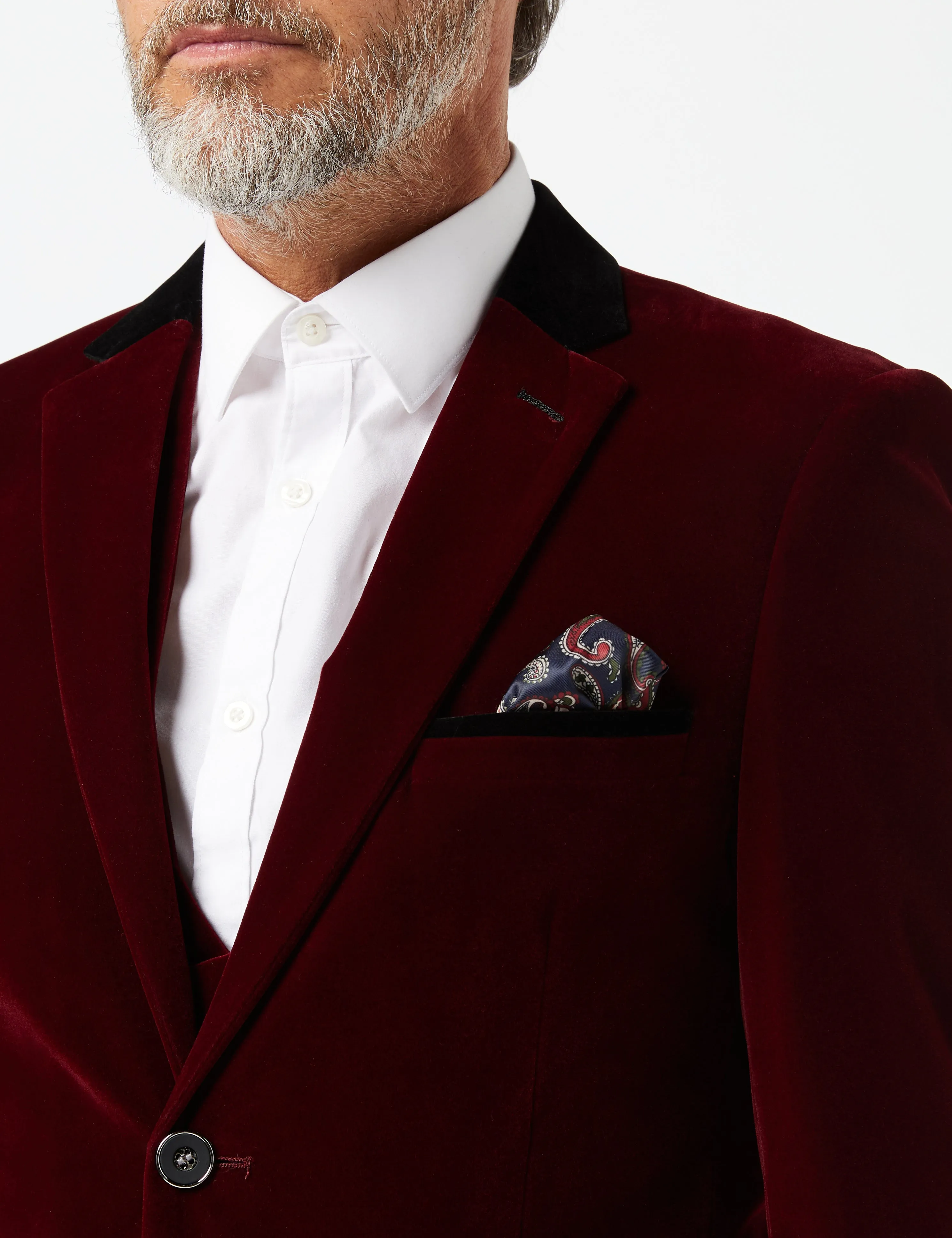 SAM - Burgundy Velvet 3 Piece Wedding Suit