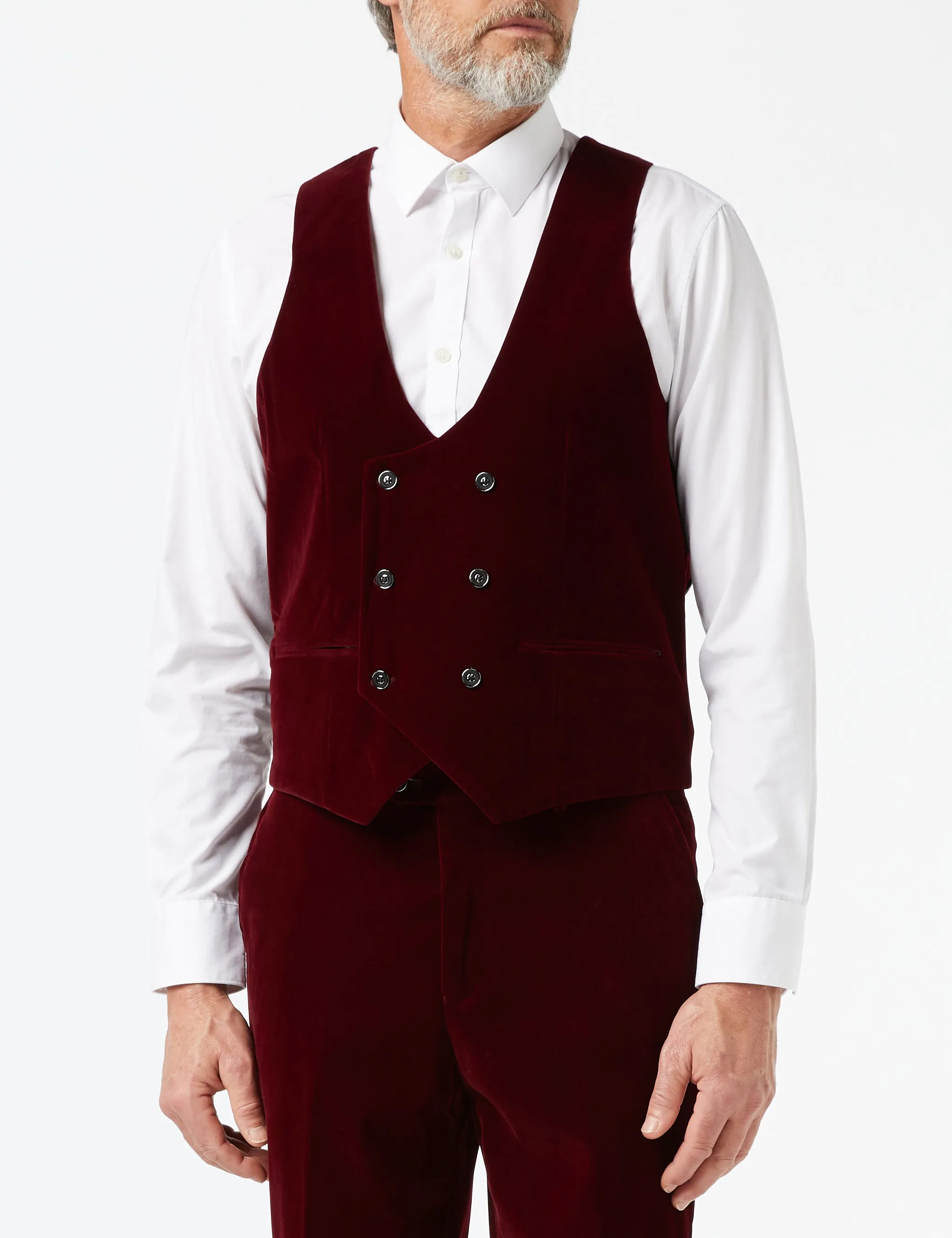 SAM - Burgundy Velvet 3 Piece Wedding Suit