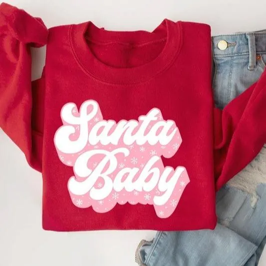 Santa Baby Graphic Fleece Sweatshirts