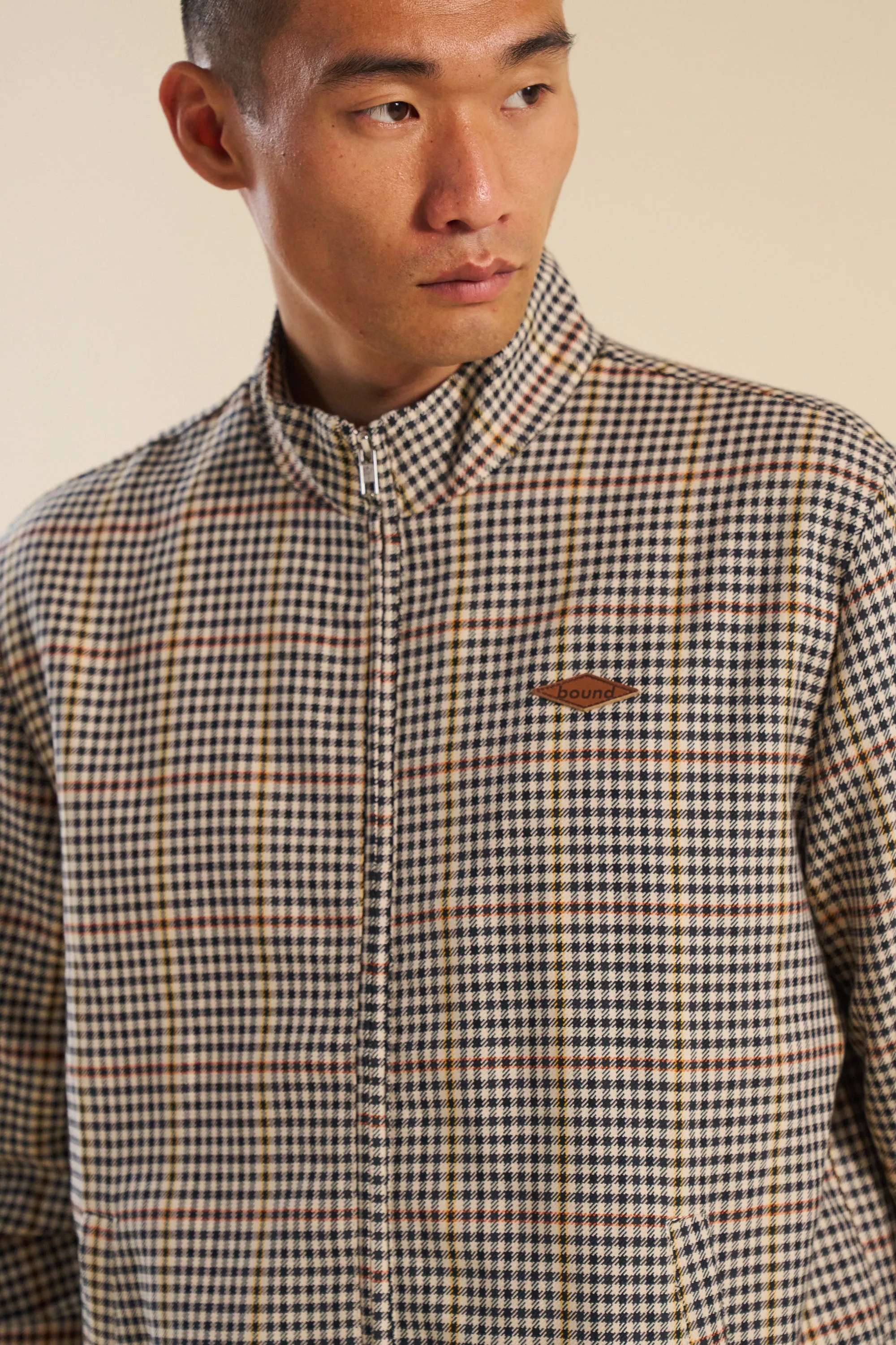 SHAUN HOUNDSTOOTH HARRINGTON JACKET