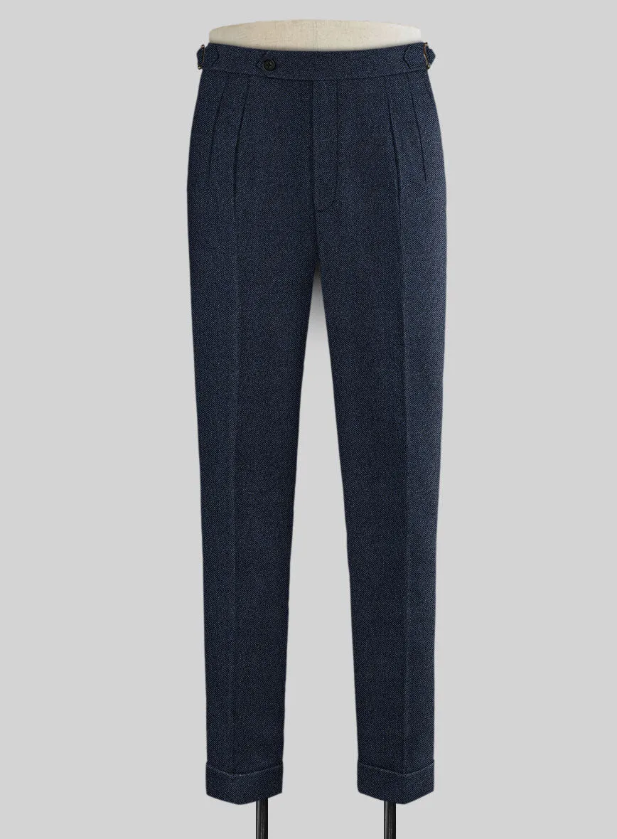 Showman Blue Herringbone Tweed Highland Trousers