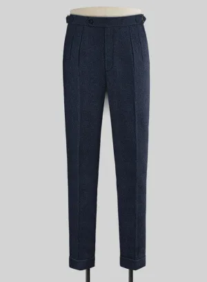 Showman Blue Herringbone Tweed Highland Trousers