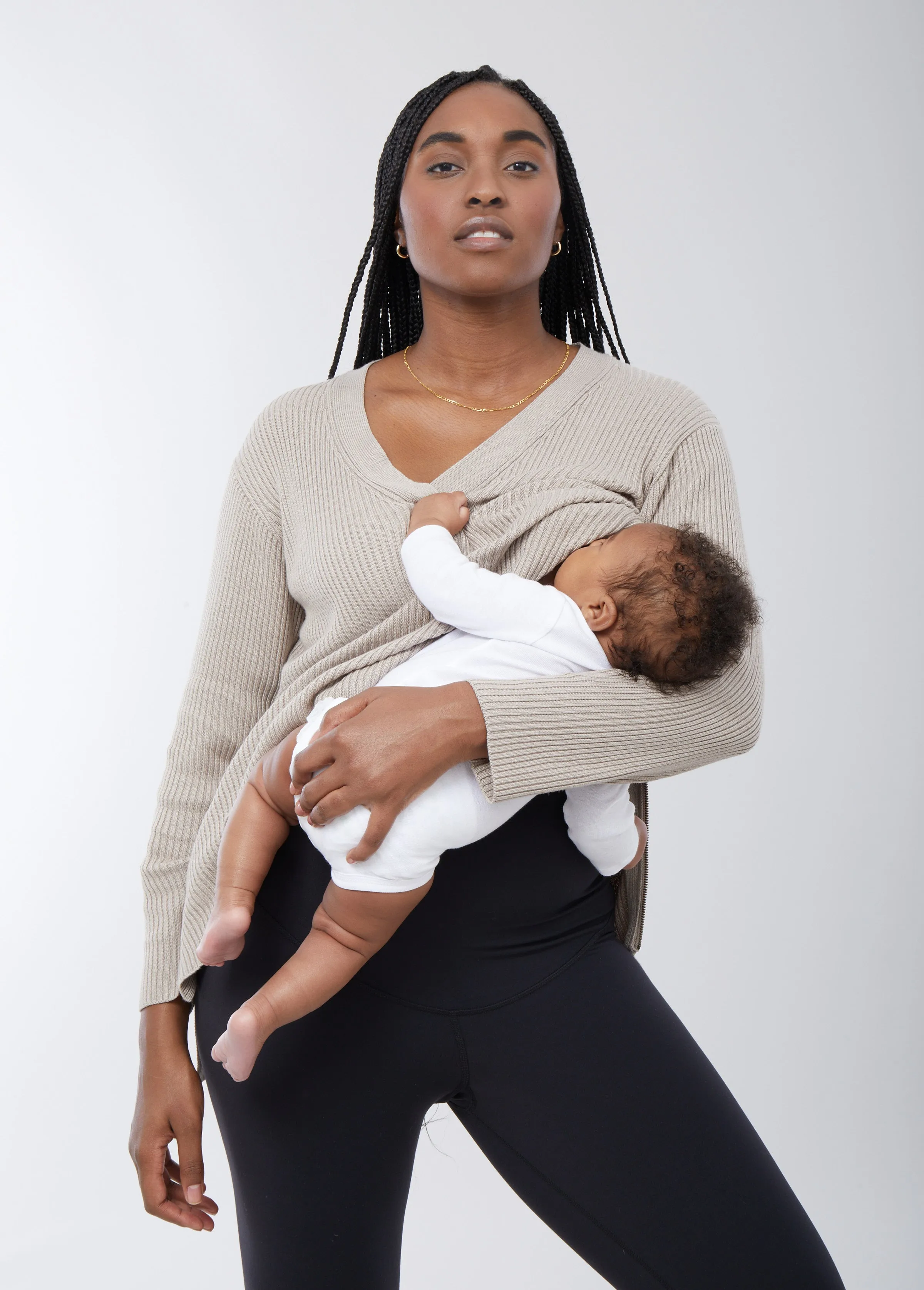 Side Zip Maternity   Nursing Sweater