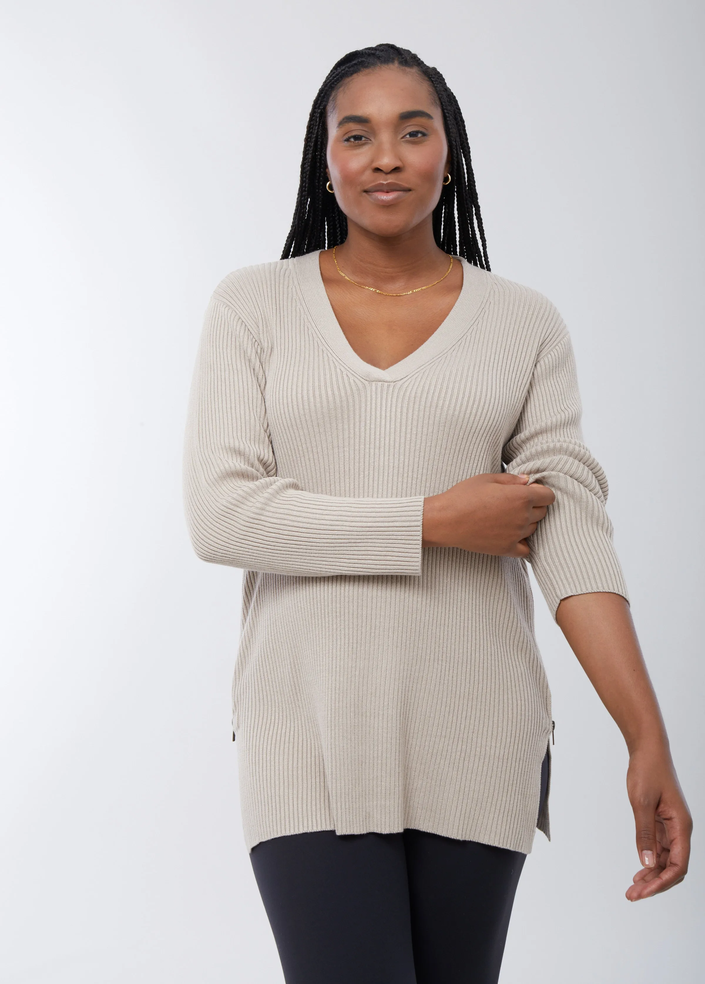 Side Zip Maternity   Nursing Sweater