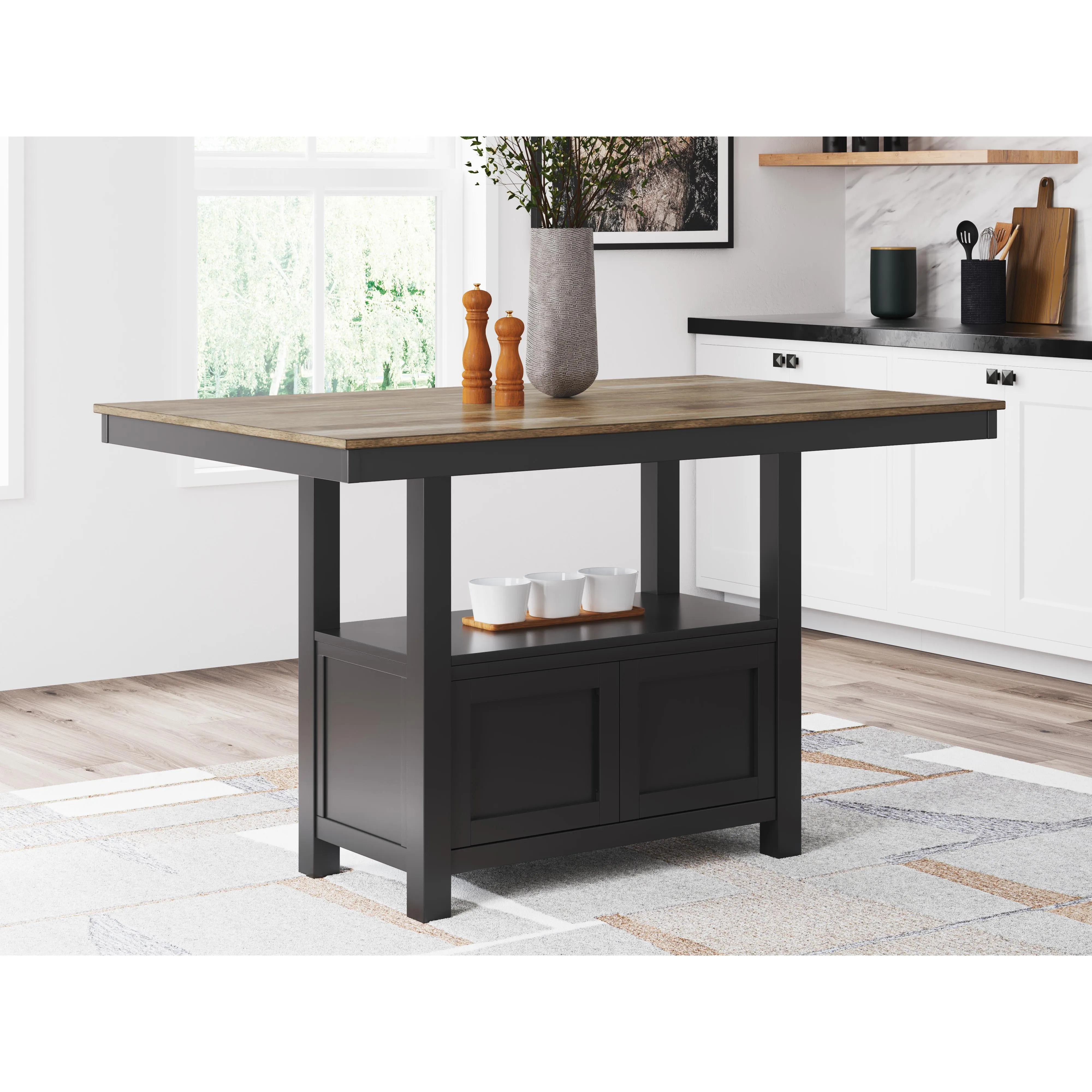 Signature Design by Ashley Wildenauer Counter Height Dining Table with Pedestal Base D634-13