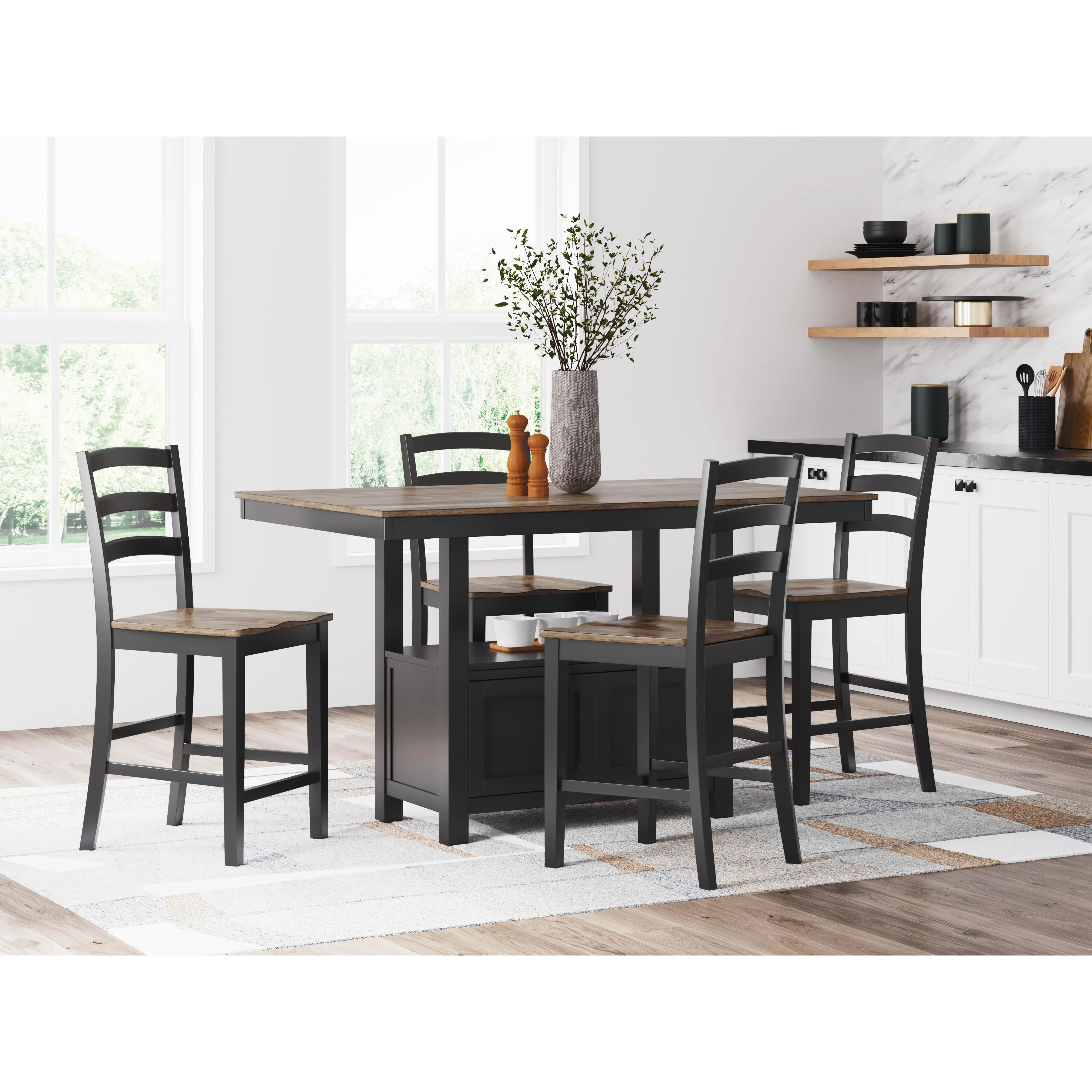 Signature Design by Ashley Wildenauer Counter Height Dining Table with Pedestal Base D634-13