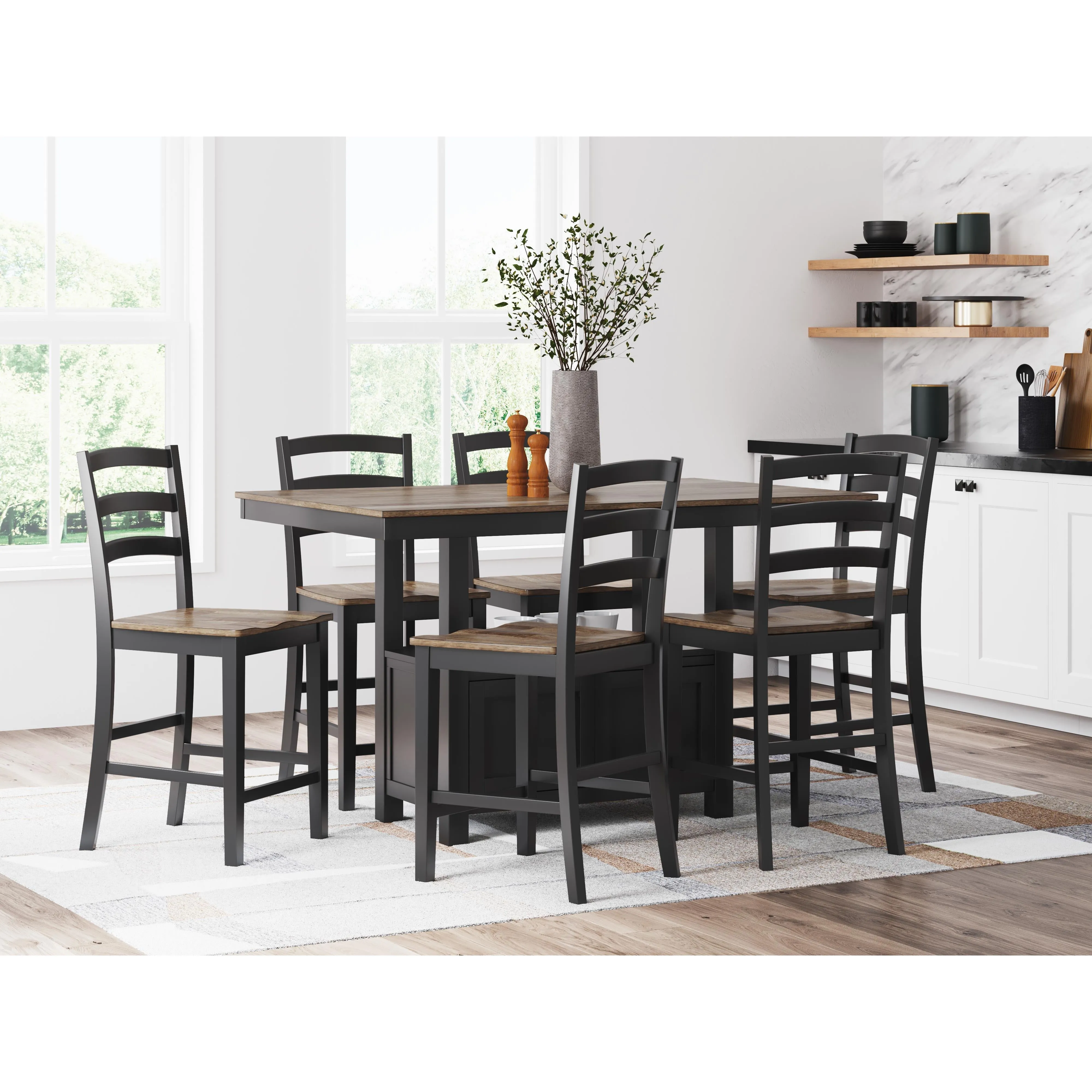 Signature Design by Ashley Wildenauer Counter Height Dining Table with Pedestal Base D634-13