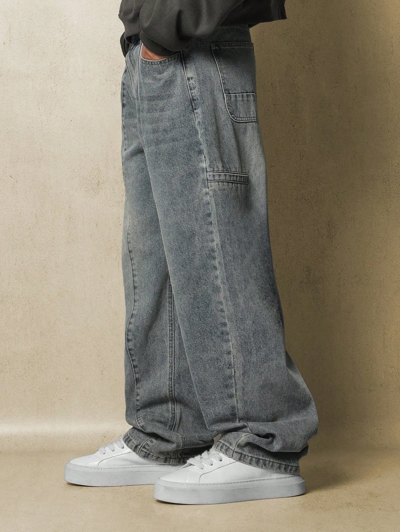 Skater Fit Carpenter Jean With Decorative Stitch