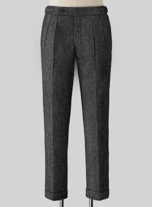 Stone Charcoal Highland Tweed Trousers