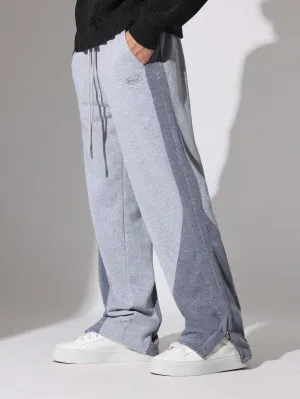 Straight Fit Colour Block Panel Sweatpants With Drawstrings