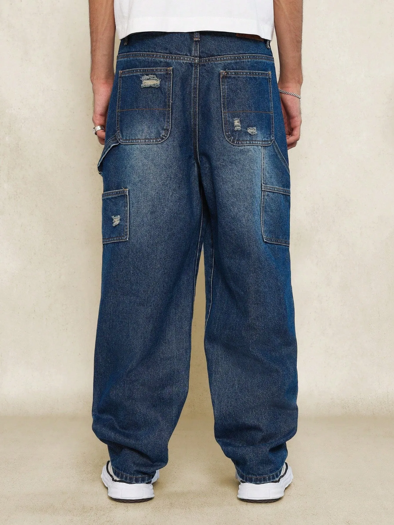 Straight Fit Ripped Carpenter Jean