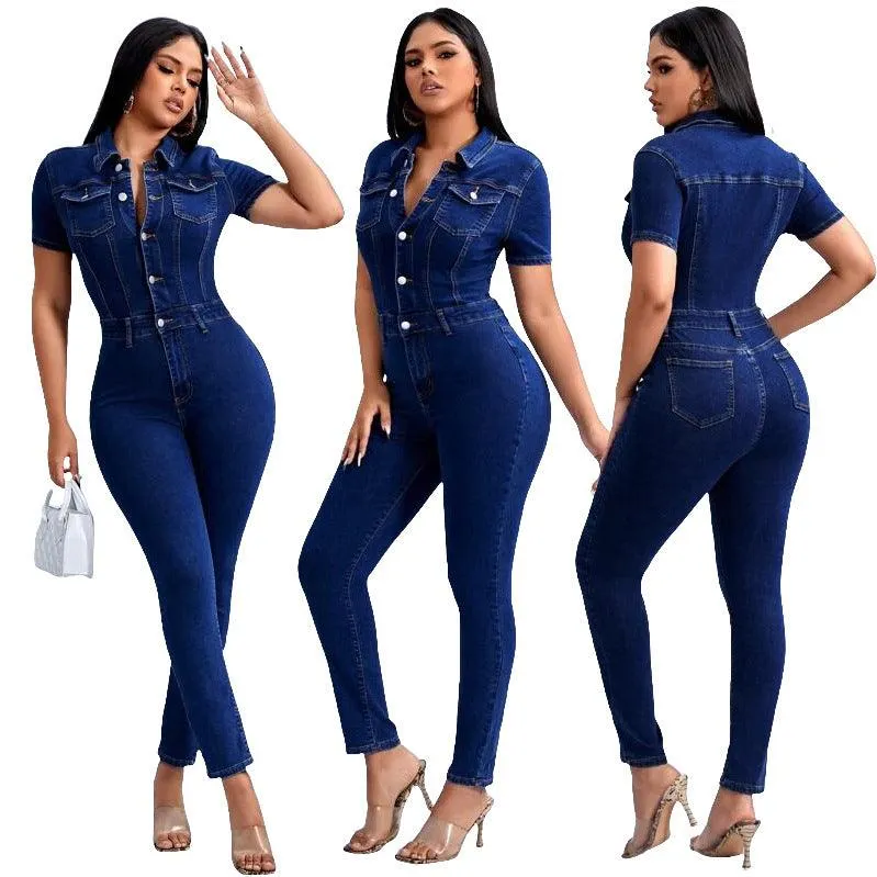 Stylish Skinny Denim Jumpsuit for Women's Fashion Jeans