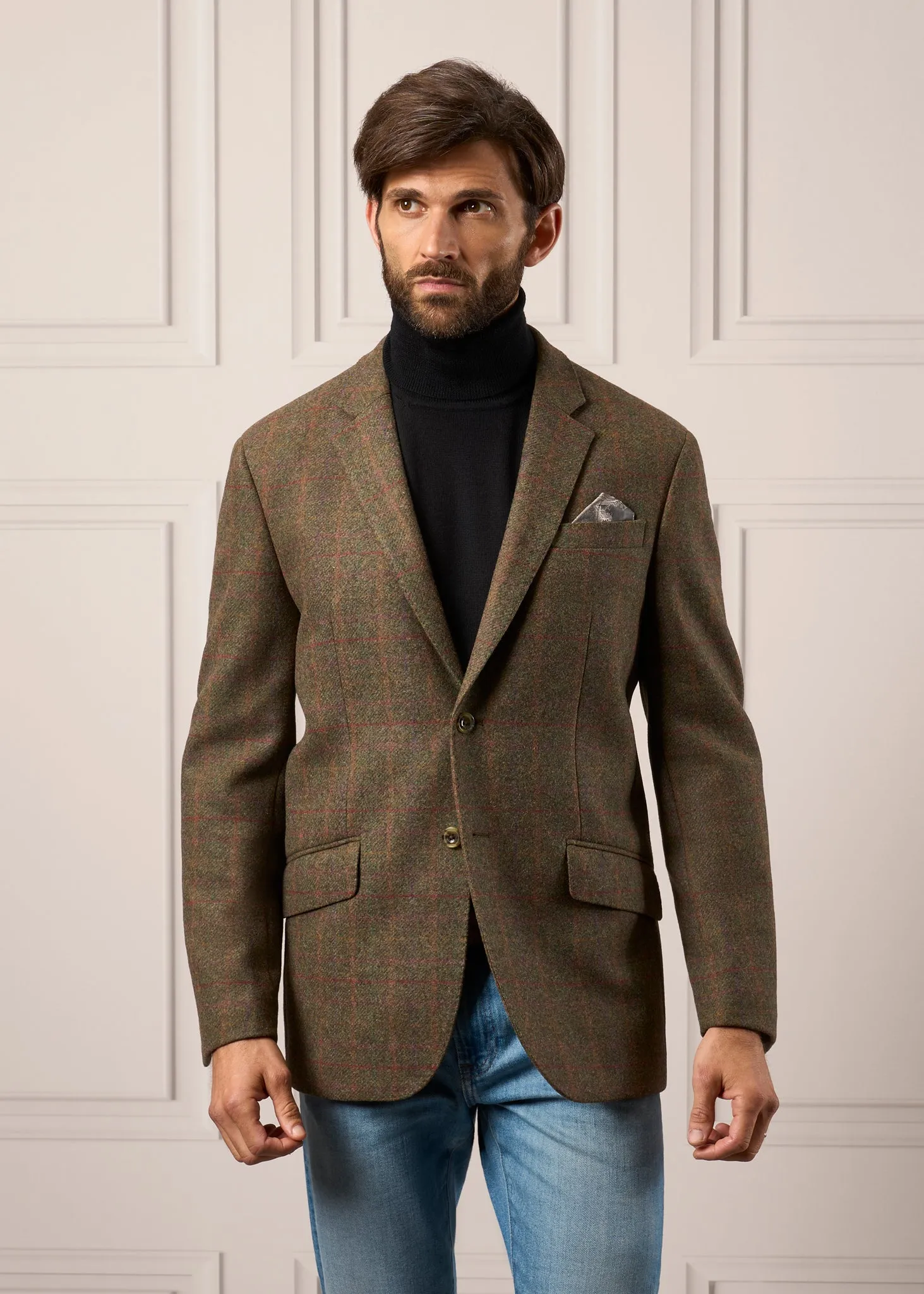 Surrey Tweed Lined Blazer In Hemlock - Regular Fit