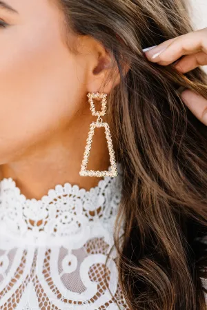 Truth Be Told Gold Trapeze Earrings