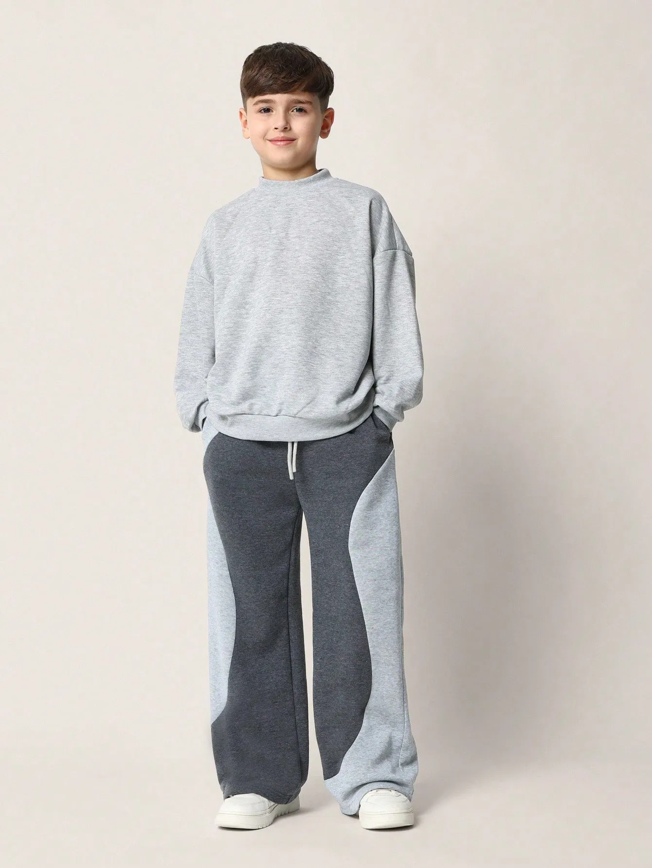 Tween Boys Straight Fit Curvy Colour Block Sweatpants