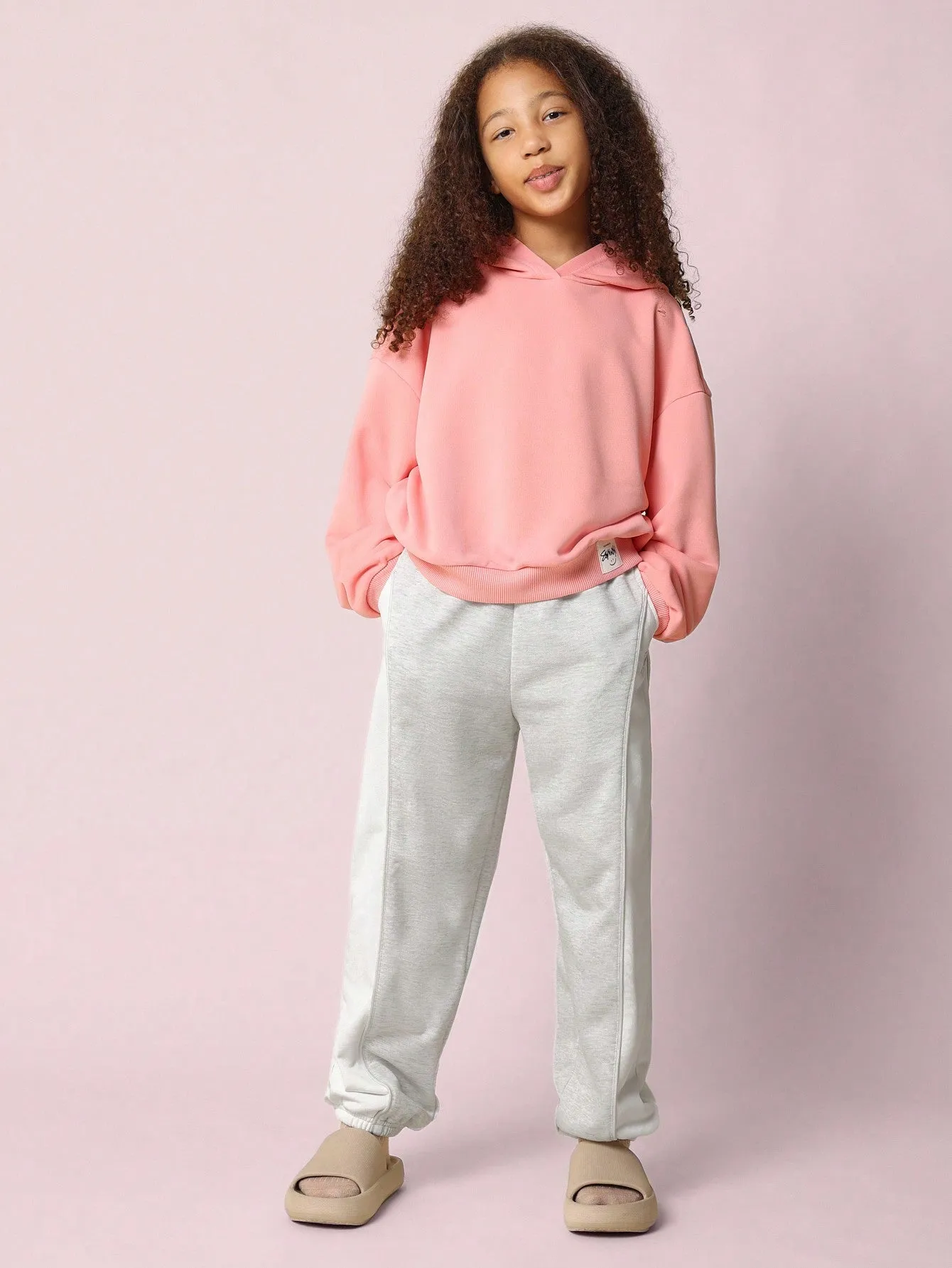 Tween Girls Comfy Straight Fit Colour Block Essential 90's Jogger